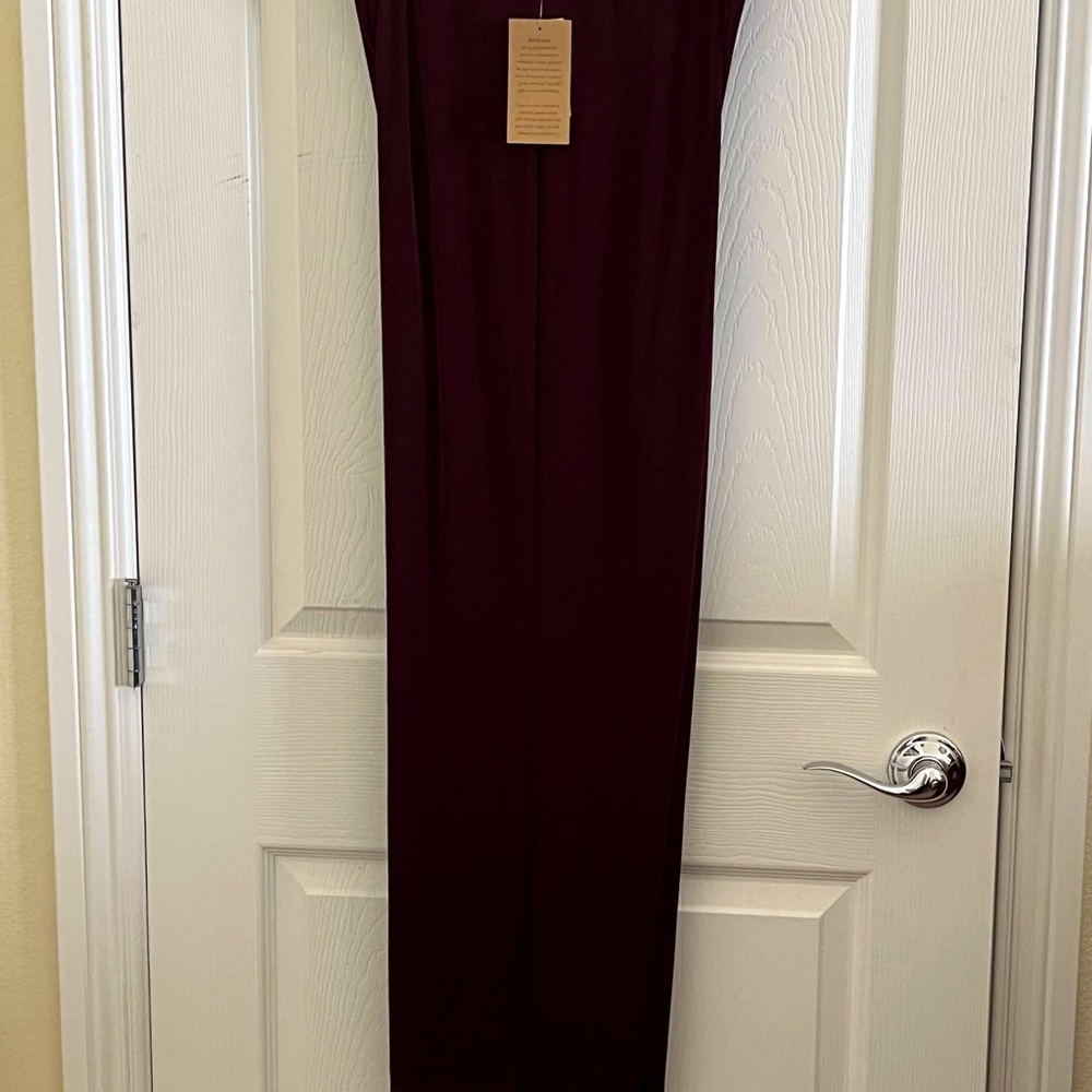 New COLDWATER CREEK Women's Dress Pull On Shimmery Wine Elastic Pants M (10-12)